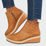 Anna Sofistikované Kožené Kotníkové Platformové Boty