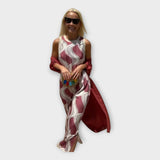 Stanislava Sofistikovaná Maxišaty Vlnitopruhového Designu