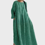 Markéta Elegantní Červené Šaty Tříčtvrťové Svislepruhované