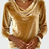 Iva - Top Ze Sametu S Dlouhými Rukávy