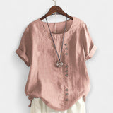 Magdaléna Elegantní Halenka Krátkorukávová Knoflíky