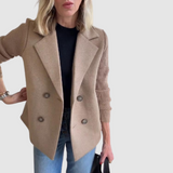 Stela - Elegantní Blazer s Pletenými Rukávy