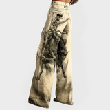 Magdaléna Elegantní Zvoncové RiflovéDžíny Širokého Střihu