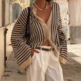 Magdaléna Nadčasová Pruhovaná Košile Relaxační Silueta