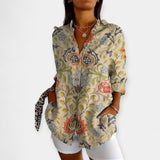 Anna Elegantní Blůza Květinový Vzor Univerzálnělehká