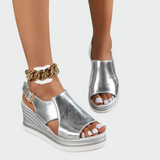 Věnceslava Sofistikovaná Sandály Platforma Lesk Léto