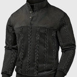 Dawson - Svetr s dlouhým rukávem Henley s pruhy