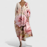 Magdaléna Elegantní Midiové Romantické Květinové Šaty