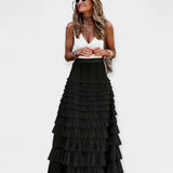 Eva Sofistikovaná SaténováBohoSukněSeSíťovýmLememLetní