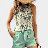 Jana Elegantní ConjuntoTropical Halter Topem Šortky