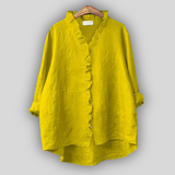 Anna NeobyčejněSofistikovaná Zemitohnědá Lněná Halenka