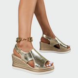 Věnceslava Sofistikovaná Sandály Platforma Lesk Léto