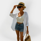 Karolína Nadčasová Plážová Košile Oční VzorLehkáSvěží