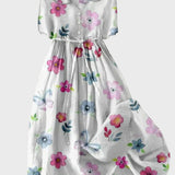 Magdaléna Okouzlující Maxi Jarní Pestrobarevné Šaty