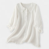 Karolína Elegantní Pruhovaná Košile PeterPan Volánky