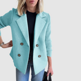 Stela - Elegantní Blazer s Pletenými Rukávy