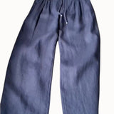 Karolína Elegantní Široké Kalhoty LněnoBavlněné Lehké