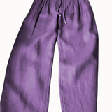 Karolína Elegantní Široké Kalhoty LněnoBavlněné Lehké