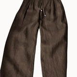 Karolína Elegantní Široké Kalhoty LněnoBavlněné Lehké