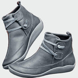 Karolína Sofistikované Kožené Kotníkové Boty Sponou