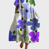 Magdaléna Impozantní Dlouhé Květinové Oversize Šaty