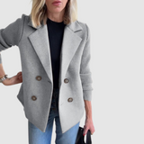 Stela - Elegantní Blazer s Pletenými Rukávy