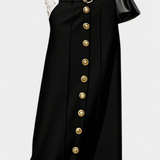 Ada | Sukně s knoflíky vpředu, volným střihem, kapsami a městským stylem