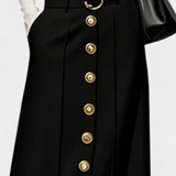 Ada | Sukně s knoflíky vpředu, volným střihem, kapsami a městským stylem