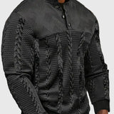 Dawson - Svetr s dlouhým rukávem Henley s pruhy