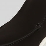 Pánské semišové loafers boty – Slip-On Chukka styl, plochý podpatek – Černé