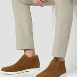 Pánské semišové loafery – Slip-On Chukka Styl, Plná Patka – Hnědé