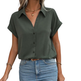 Adéla Elegantní Letní Prodyšná Krátkorukávová Košile