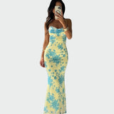 Magdaléna Sofistikovaná Saténové Šaty Květinový Motiv