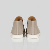 Pánské semišové loafers boty – Slip-On Chukka styl, plochý podpatek – Greige