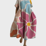 Karolína Elegantní Maxišaty Světlerůžové Květinový Motiv