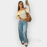 Jaroslava Luxusní Nízké Džíny Každodenní Pohodlné