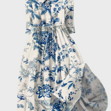 Magdaléna Elegantní Porcelánové Vzdušné Šaty Páskem