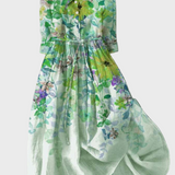 Helena Elegantní Akvarelové Zahradní Šaty Květinové