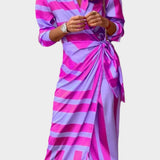 Karolína Sofistikované Splývavé Jemné Šaty Potiskem