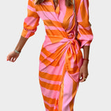 Věnceslava Elegantní Midi Šaty Drapé Minimalistické