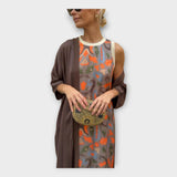 Magdaléna Sofistikovaná Maxi Šaty Vzorované Versatilní