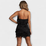 Jaromíra | Mini večerní šaty s třásněmi