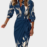 Věnceslava Elegantní Midi Šaty Drapé Minimalistické