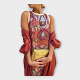 Lucie Elegantní Nápadné Vzorované Maxišaty Univerzální