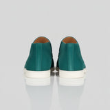 Pánské semišové loafers boty – Slip-On Chukka styl, plochý podpatek – Modrozelená