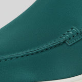 Pánské semišové loafers boty – Slip-On Chukka styl, plochý podpatek – Modrozelená