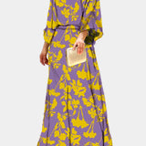 Magdaléna Glamorózní Midiové Šaty Psychedelický Vzor