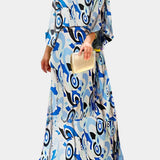 Magdaléna Glamorózní Midiové Šaty Psychedelický Vzor