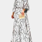 Magdaléna Glamorózní Midiové Šaty Psychedelický Vzor