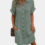 Lucie Elegantní Midi Šaty S Kapsami A Předními Knoflíky